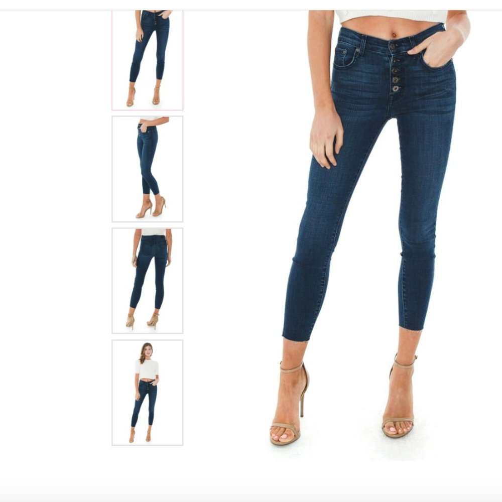 PISTOLA Aline Exposed Button High Rise - Picture 2 of 5